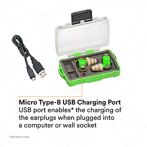 3M 3M PELTOR EEP-100 Ear Plug Kit, Rechargeable, Noise Reduction, Construction, Manufacturing, Maintenance