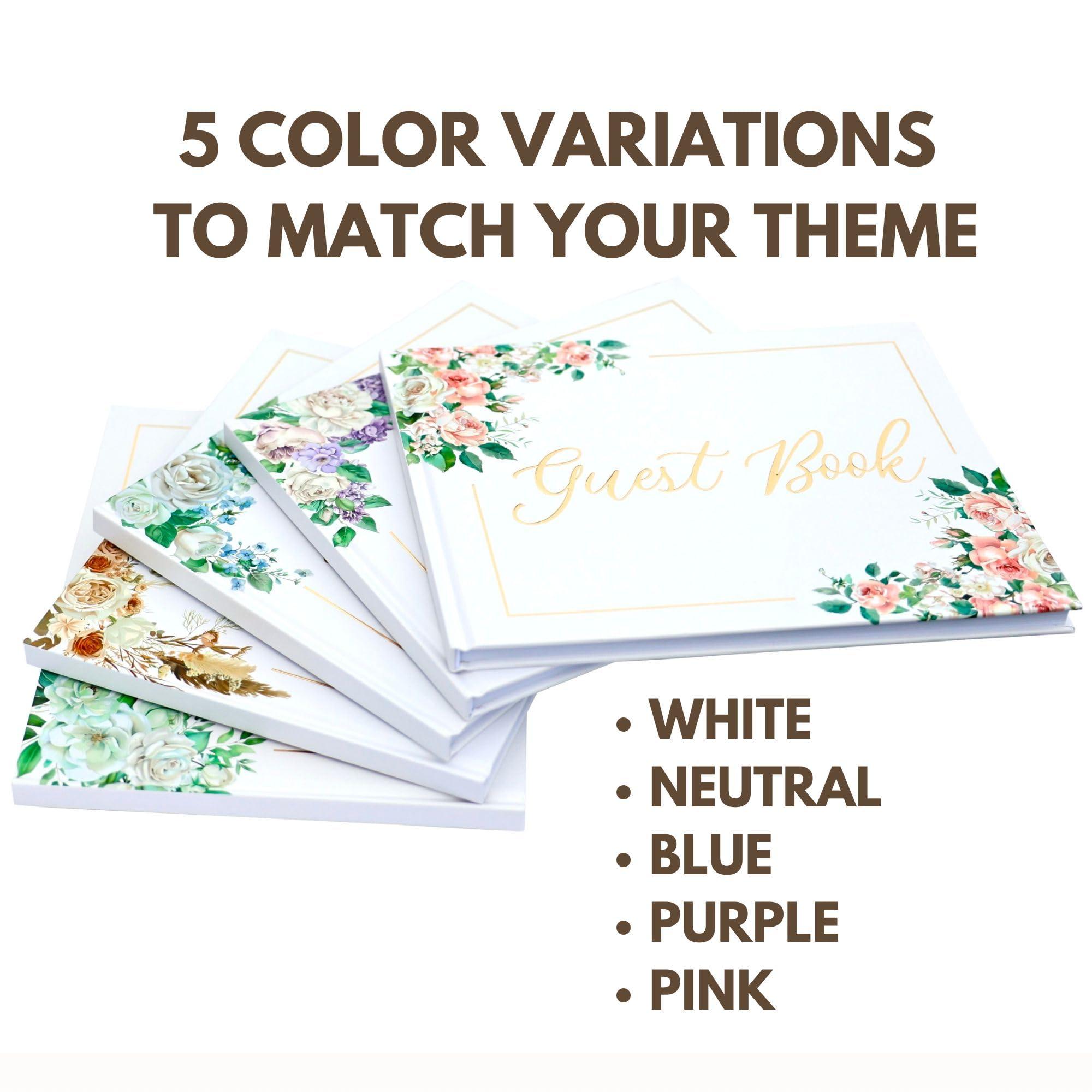 Swanique Wedding Guest Book for Guests to Sign, Elegant Wedding Guestbook Ideas, Sign in Book for Bridal and Baby Shower, Polaroid Guest Book, 100 Thick Lined and Blank Pages for Party, Wedding Books