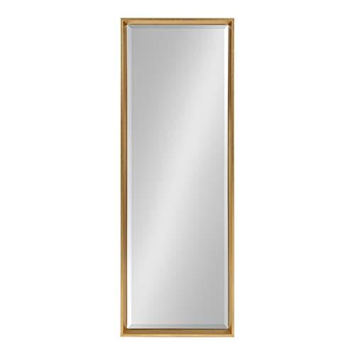 Kate and Laurel Kate and Laurel Calter Modern Framed Full Length Beveled Wall Mirror, 17.5x49.5 Gold
