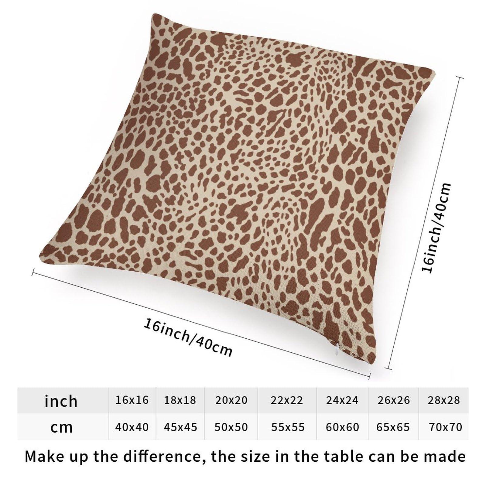 ArogGeld ArogGeld Throw Pillow Cushion Neutral Brown Cheetah Animal Print Pillow Covers Leopard Print Animal Spots Cream Brown Pillowcase Farmhouse Decor for Sofa Couch Car Chair 16x16in White Flax