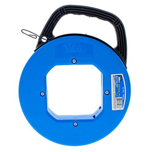 Ideal Industries IDEAL Electrical 31-033 Blued Steel Fish Tape – 50 ft. Blued Steel Fish Tape w/ Formed Hook & Tuff-Grip Pro Case, Non-Oily Finish, Laser Etched Increments