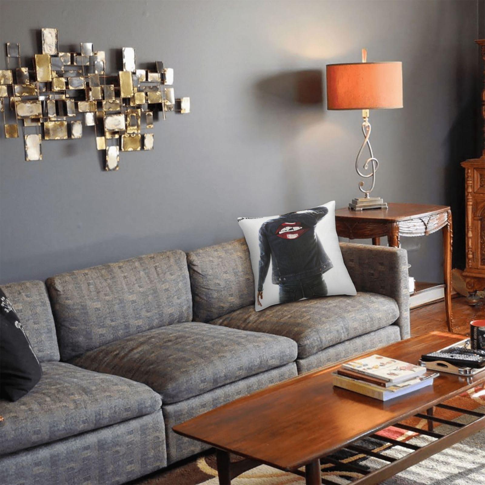 CPAPS Rob Music Thomas Double Sided Plush Zipper Throw Pillow Covers Graphic Pillowcase Square Cushion Cover 18\"x18\"