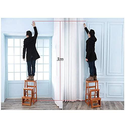 LUNEZY Folding Ladder 3-Tier Step Stool Wood Adult Foldable Bed Steps for High Beds for Adults Standing Shelf Units 300 lb Capacity