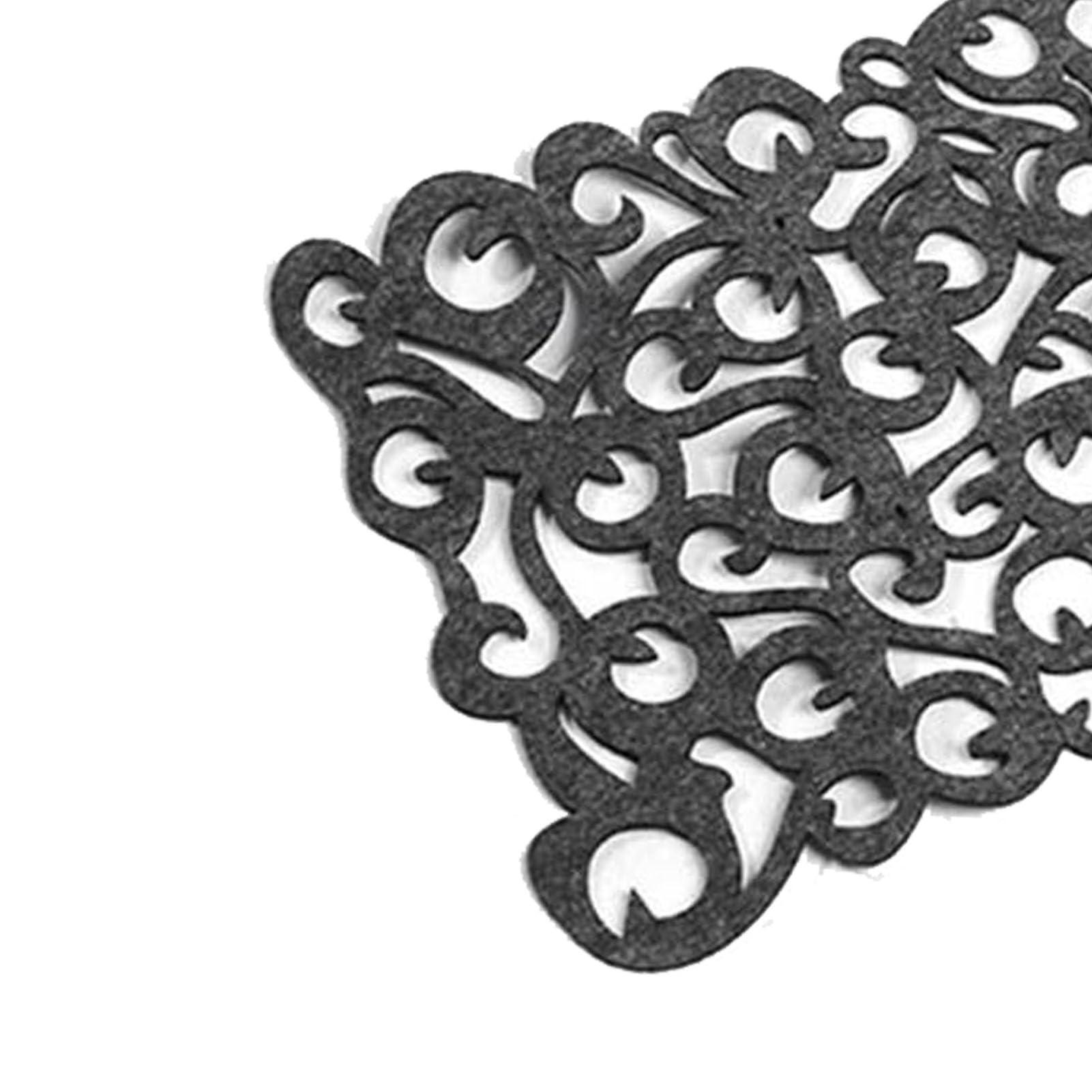 Gsycle Felt Placemats, Rectangle Shape Felt Tablecloth Runner Placemats Table Mats Hallow Table Runner for Household Decorations (Dark Gray)