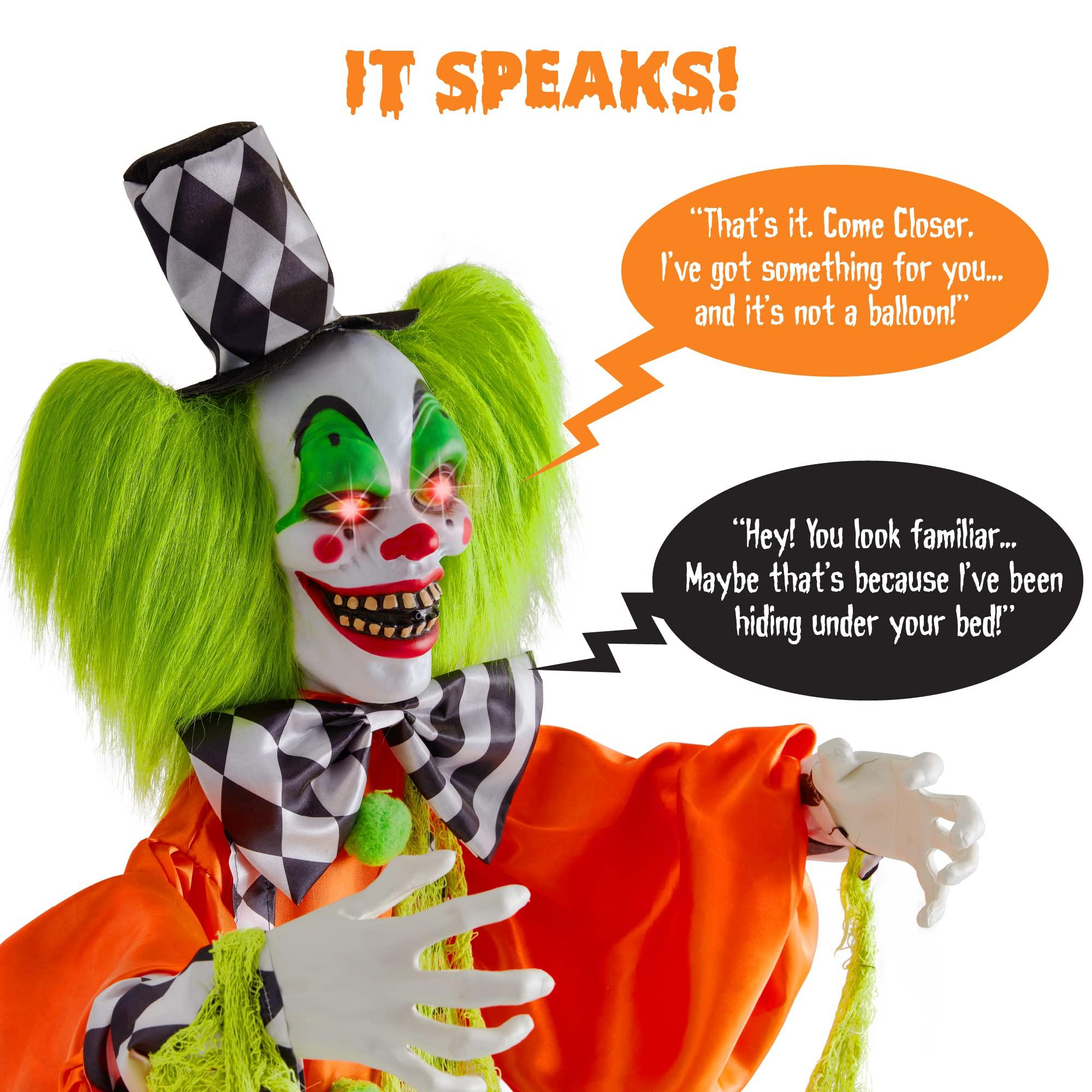 Best Choice Products Best Choice Products Funhouse Freddy The Motion Activated Animatronic Killer Clown Halloween Prop w/Pre-Recorded Lines, Light-Up Eyes, Moving Arms & Head