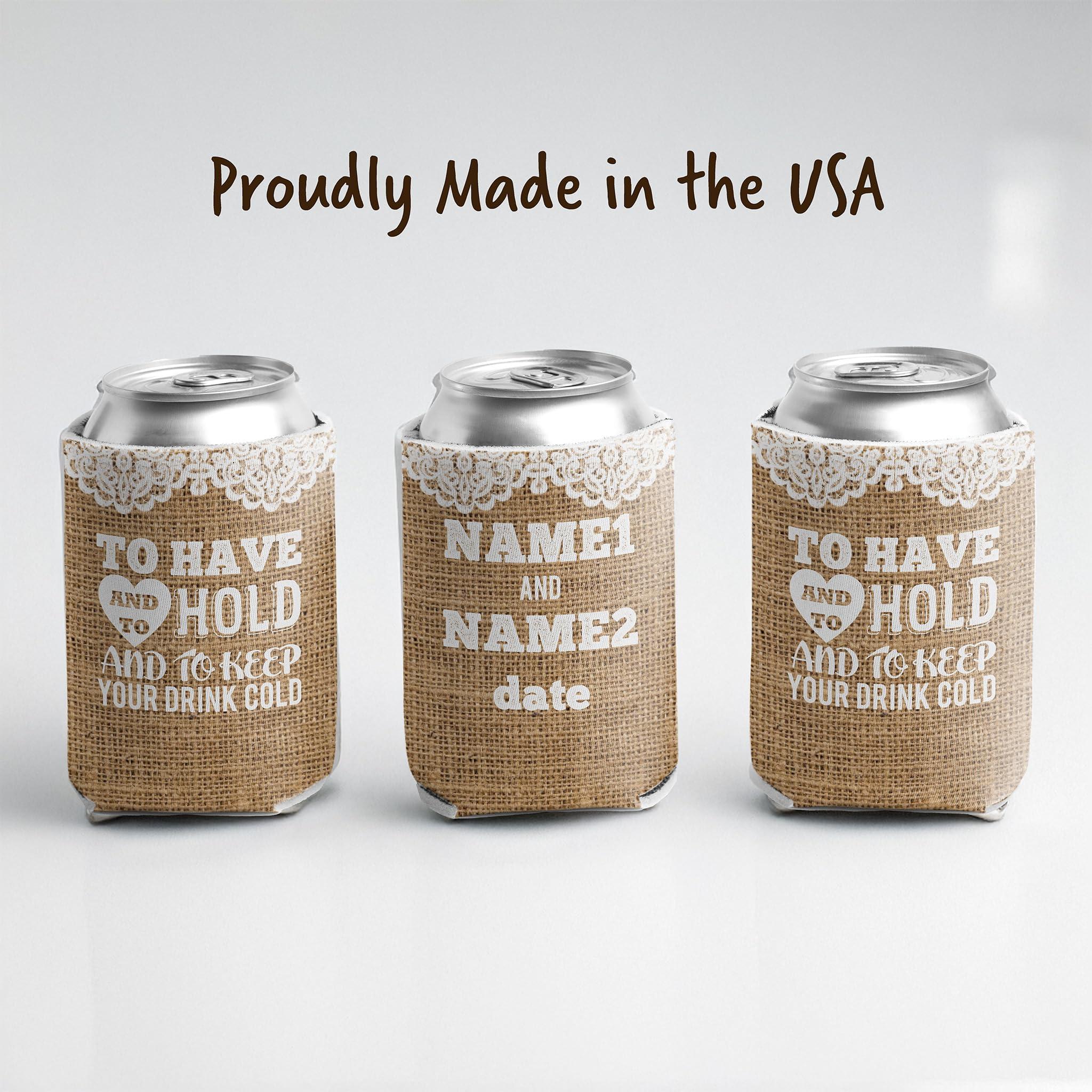 VictoryStore VictoryStore Can and Beverage Coolers: Custom Rustic Burlap To Have And To Hold Wedding Can Coolers (50)