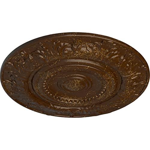 Ekena Millwork Ekena Millwork CM20BXRBC Biddix Ceiling Medallion, 20 7/8\"OD x 1 1/4\"P (Fits Canopies up to 7 1/2\"), Hand-Painted Root Beer Crackle