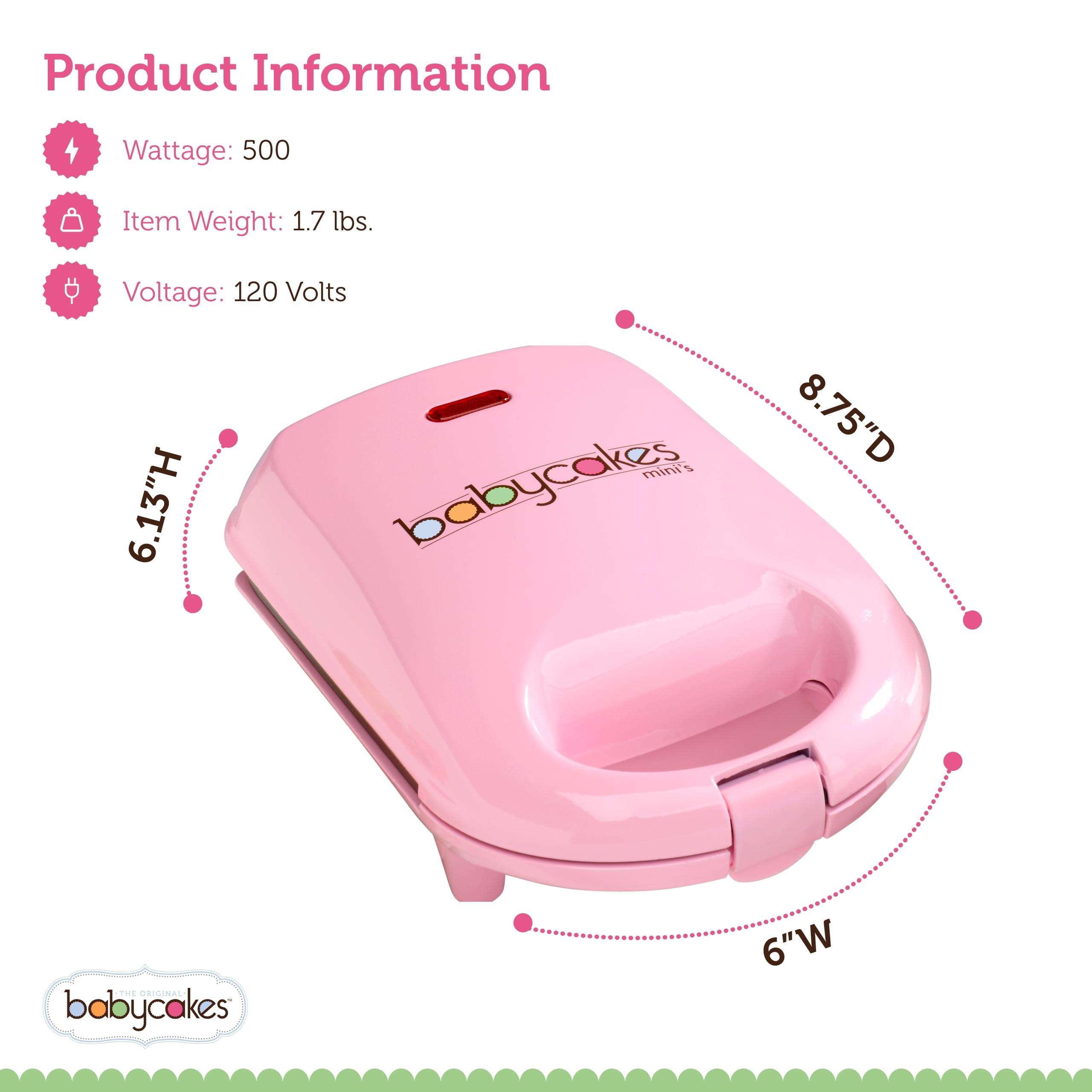 Babycakes Babycakes Mini Cupcake Maker by Select Brands - Cupcake Iron for Birthdays, Parties & More - Features Non-Stick Coating - Cupcake Machine for Kitchen Appliances - 4 Mini Cupcakes