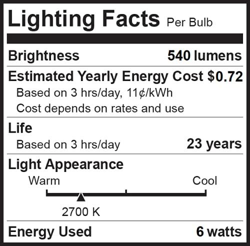 Bioluz LED Bioluz LED BR20 LED Light Bulbs 10-Pack, 6W = 50W, 2700K Warm White Light Bulb, 540 Lumens, 90 CRI, Dimmable LED Light Bulbs, UL-Listed for Indoor/Outdoor, CEC Title 20 Compliant Flood Light