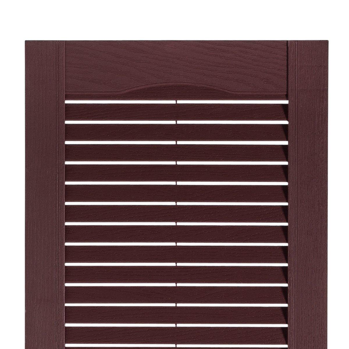 Exterior Solutions 15 Inch x 47 Inch Standard Louver Exterior Vinyl Shutter, Burgundy (Pair)
