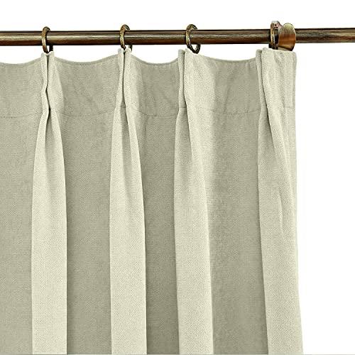 EcoDrapes EcoDrapes Double Pinch Pleat Curtains for Traverse Rod and Regular Rod (Pure White 150 Inch Wide by 144 Inch Long- 1 Panel with Hook)