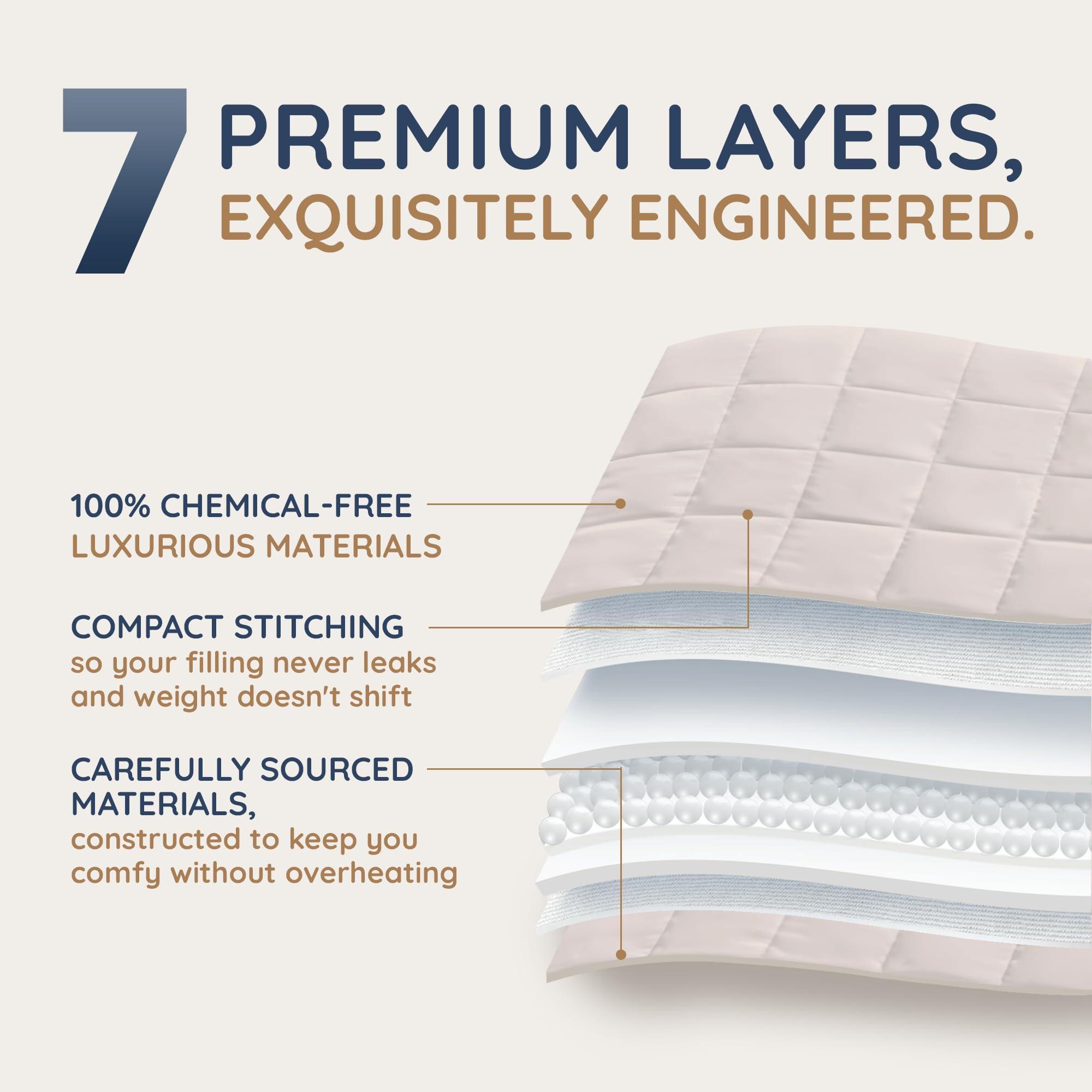 HomeSmart Products HomeSmart Products 30lbs Weighted Blanket King Size - Light Khaki Color - Ultra Soft Fabric - Beige Tan Taupe