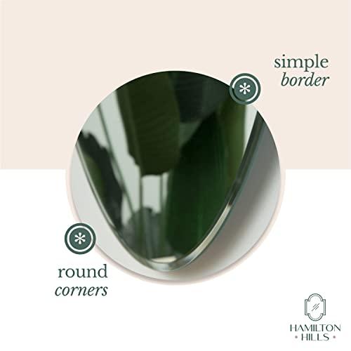 Hamilton Hills Hamilton Hills 24x36 inch Frameless Oval Pivot Wall Mirror with Black Rounded Wall Brackets | Large Circular Tilt & Pivoting Bathroom Mirror | Bedroom, Farmhouse Hanging Oval Wall-Mounted Vanity