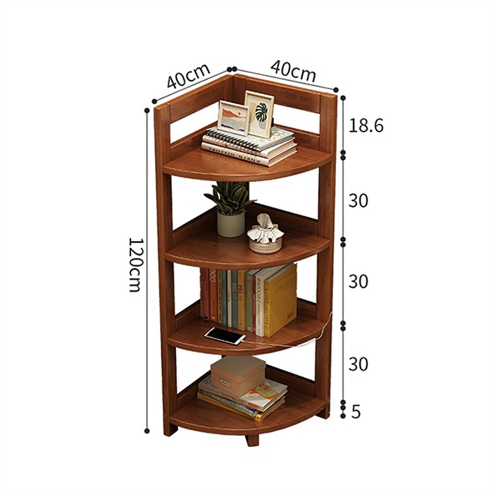 HEXEH HEXEH Shelf Bookcase Corner Solid Wood Bookshelf Simple Home Storage Rack Student Bedroom Bedside Bookcase Multi-Layer Storage Floor-Standing Storage Rack Bookcase Storage Shelves