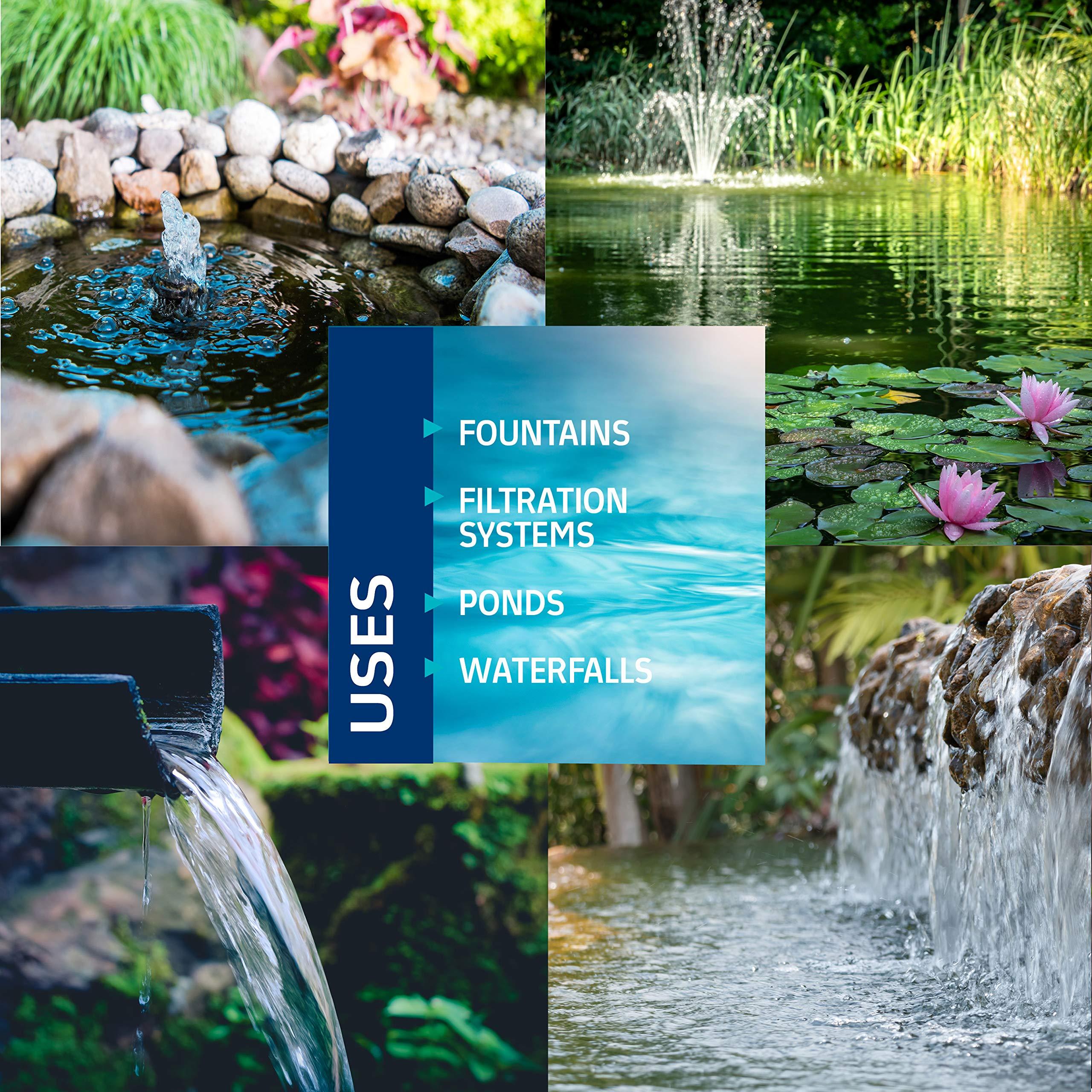 Alpine Alpine Corporation - 5200 GPH Submersible Water Pump with 33 FT Cord & Adapters for Ponds, Fountains, Waterfalls Energy-Efficient, Quiet Operation, Vertical/Horizontal Use, 426 Watts, 25 FT Lift