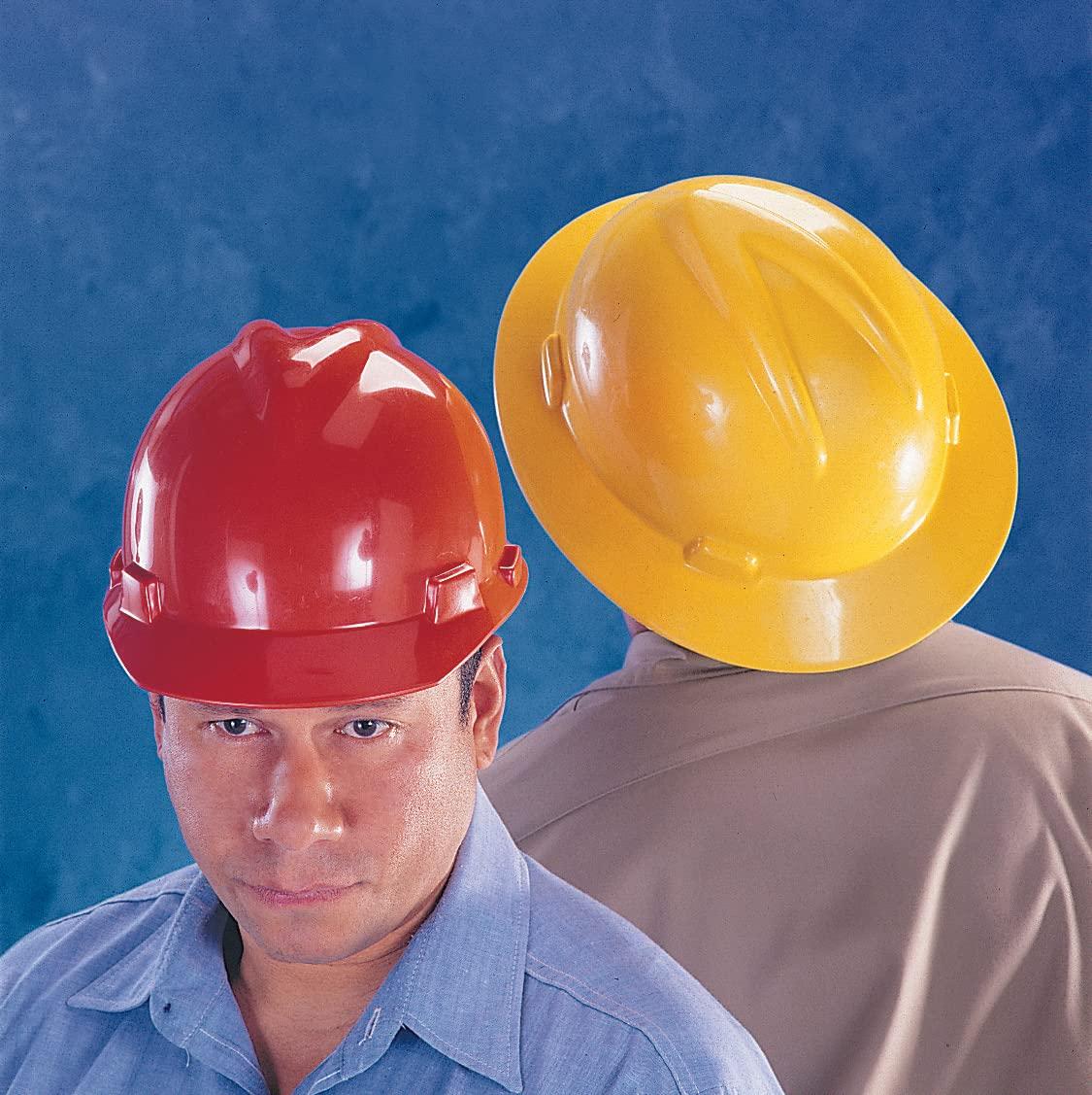 MSA MSA 10058321 V-Gard Full-Brim Hard Hat With 1-Touch Suspension | Polyethylene Shell, Superior Impact Protection, Self Adjusting Crown Straps - Standard Size in White