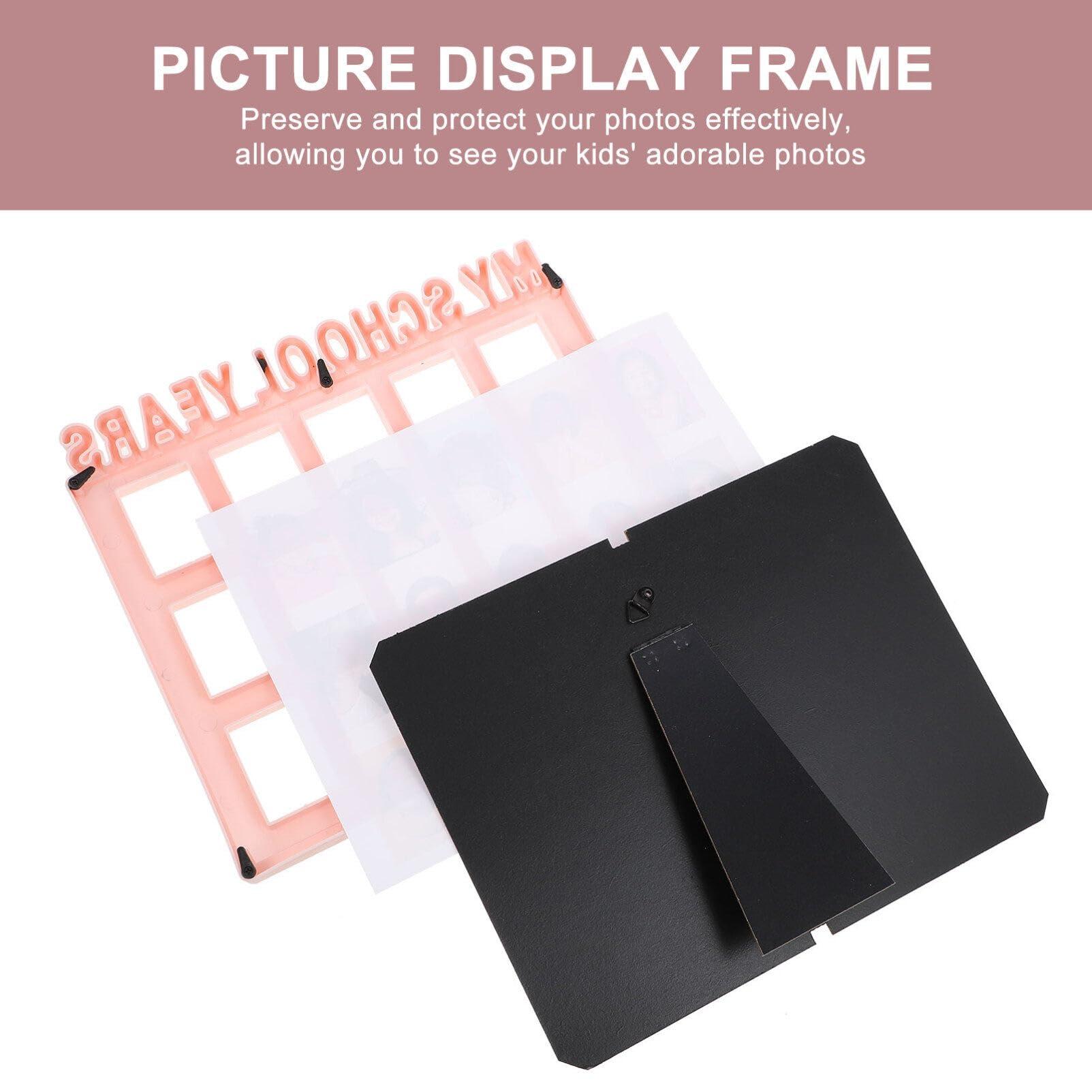 NUOBESTY NUOBESTY School Years Picture Frame School Days Photo Frame Kids Growth Trajectory Photo Frame School Photo Collection Photo Frames Display Frame Pink