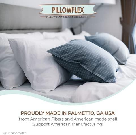 Pillowflex Pillowflex Set of 2 Synthetic Down Alternative Pillow Inserts for Shams, Soft & Plush Pillow Inserts, Faux Down Alternative Pillows or Micro Denier, Cotton Blended Shell Fabric - (12 Inch by 16 Inch)