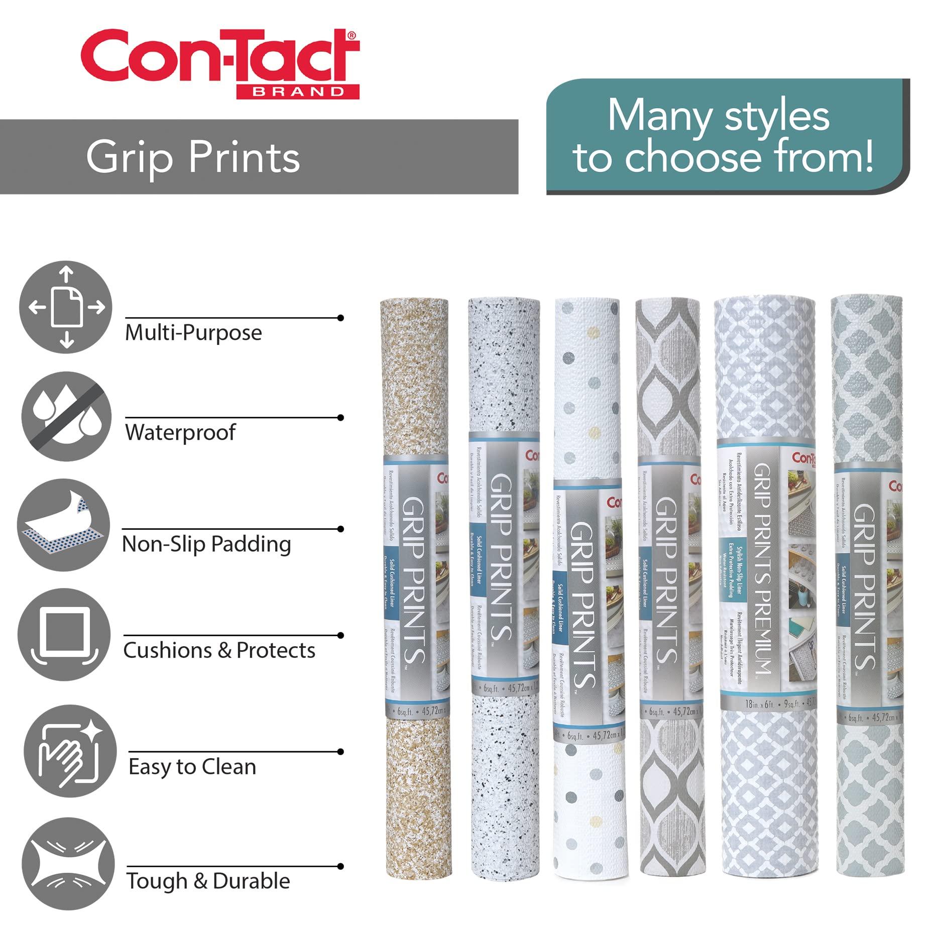 Con-Tact Brand Con-Tact Brand Grip Prints Shelf Liner, Durable and Non-Adhesive Liners, Non-Slip Drawer and Cabinet Liner, 18\" x 8\', Lunchbox, Pack of 4 Rolls