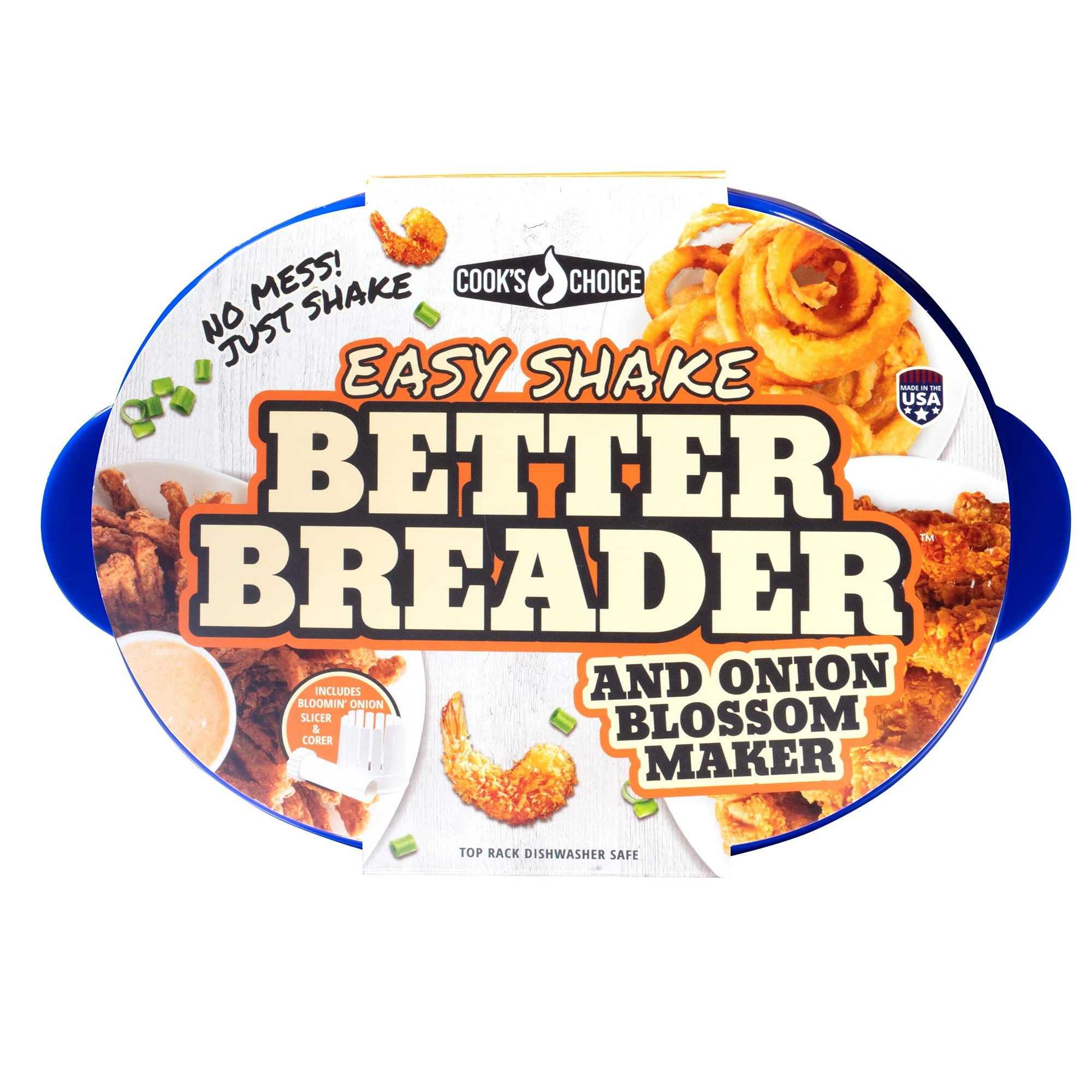 COOK'S CHOICE COOK\'S CHOICE Onion Blossom Maker w The Original Better Breader Bowl - All-in-one Set Includes Blooming Onion Slicer & Mess Free Batter Breading Station - Great for Big Game Party Prep & Appetizers