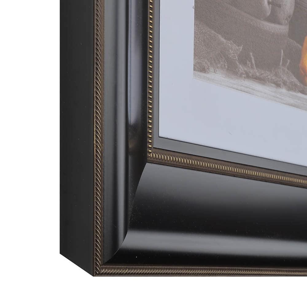 WHOLESALE ARTS AND FRAMES WHOLESALE ARTS AND FRAMES 4\" Polystyrene Excellency Matted Picture Frame with Mat 11x14 for 8x10 Artwork 1261 Series Decadent Chocolate Gold Made in USA by Wholesaleartsframes-com