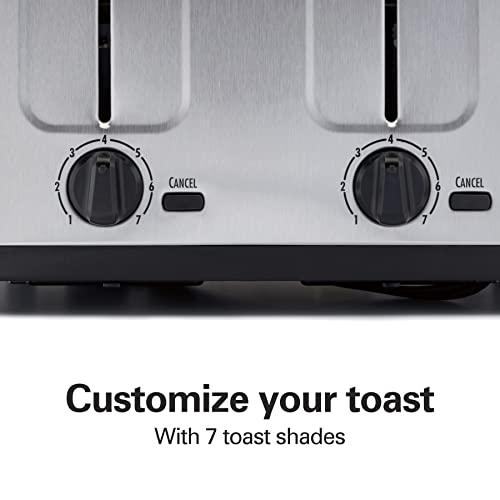 Hamilton Beach Hamilton Beach 4 Slice Toaster with Extra Wide Slots for Bagels, Shade Selector, Toast Boost, Slide-Out Crumb Tray, Auto-Shutoff and Cancel Button, Brushed Stainless Steel (24910)