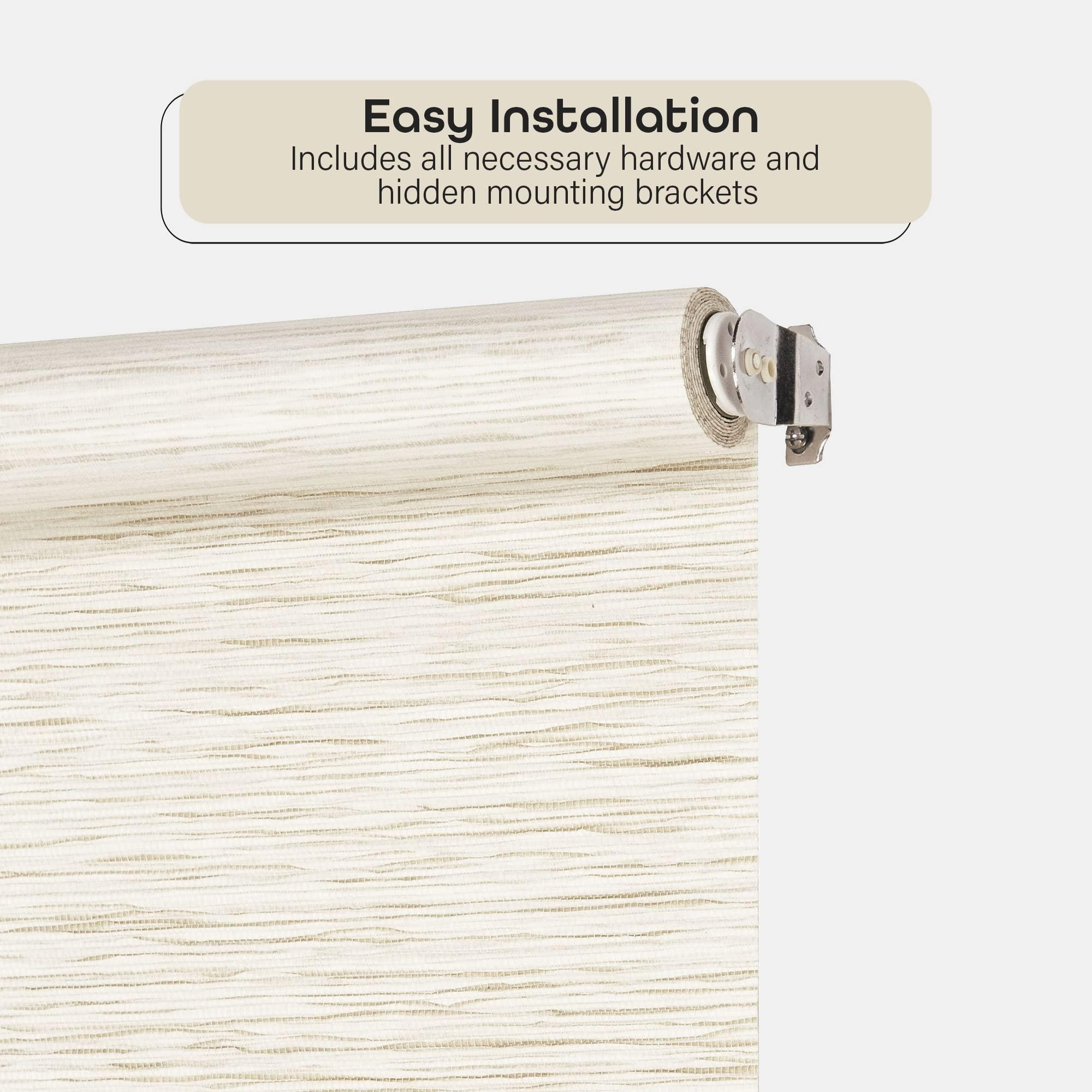 Achim Home Furnishings Cordless Privacy Jute Window Roller Shade - 38 Inch Width, 72 Inch Length - Linen - Light Filtering Woven Natural Fiber Horizontal Windows Blinds by Achim Home Decor