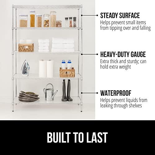 Gorilla Grip Gorilla Grip ShelfGuard Wire Shelf Liner Compatible with Amazon Basics Shelving Unit, Set of 5 Waterproof Liners for Organizing Metal Rack Shelves, Kitchen Cabinets, Cupboard, Pantry, 18x36 Clear