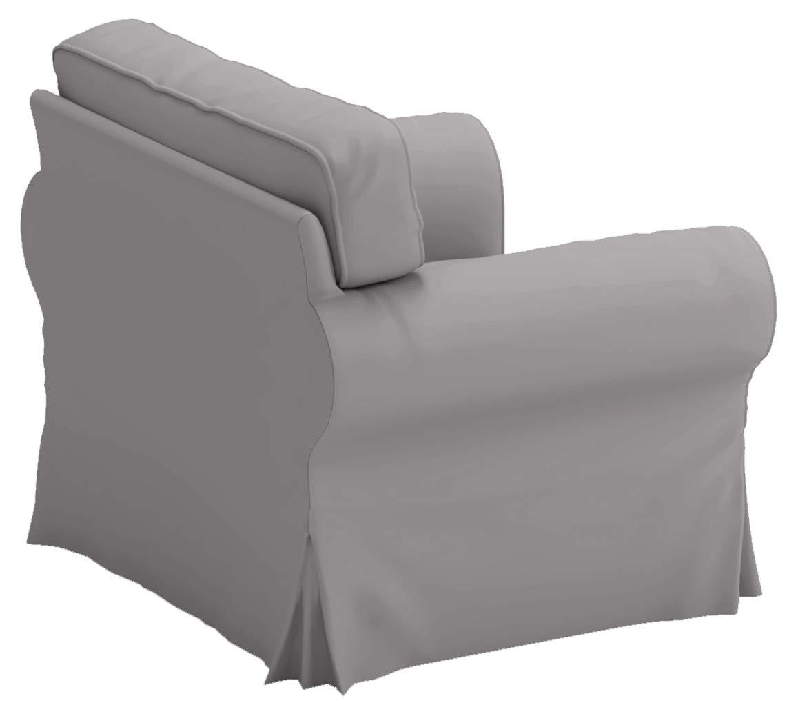 Custom Slipcover Replacement Cotton Ektorp Chair Cover Replacement is Custom Made Compatible for IKEA Ektorp Armchair Cover, The Slipcover Set Only Fits Ektorp Chair (Light Gray Chair)