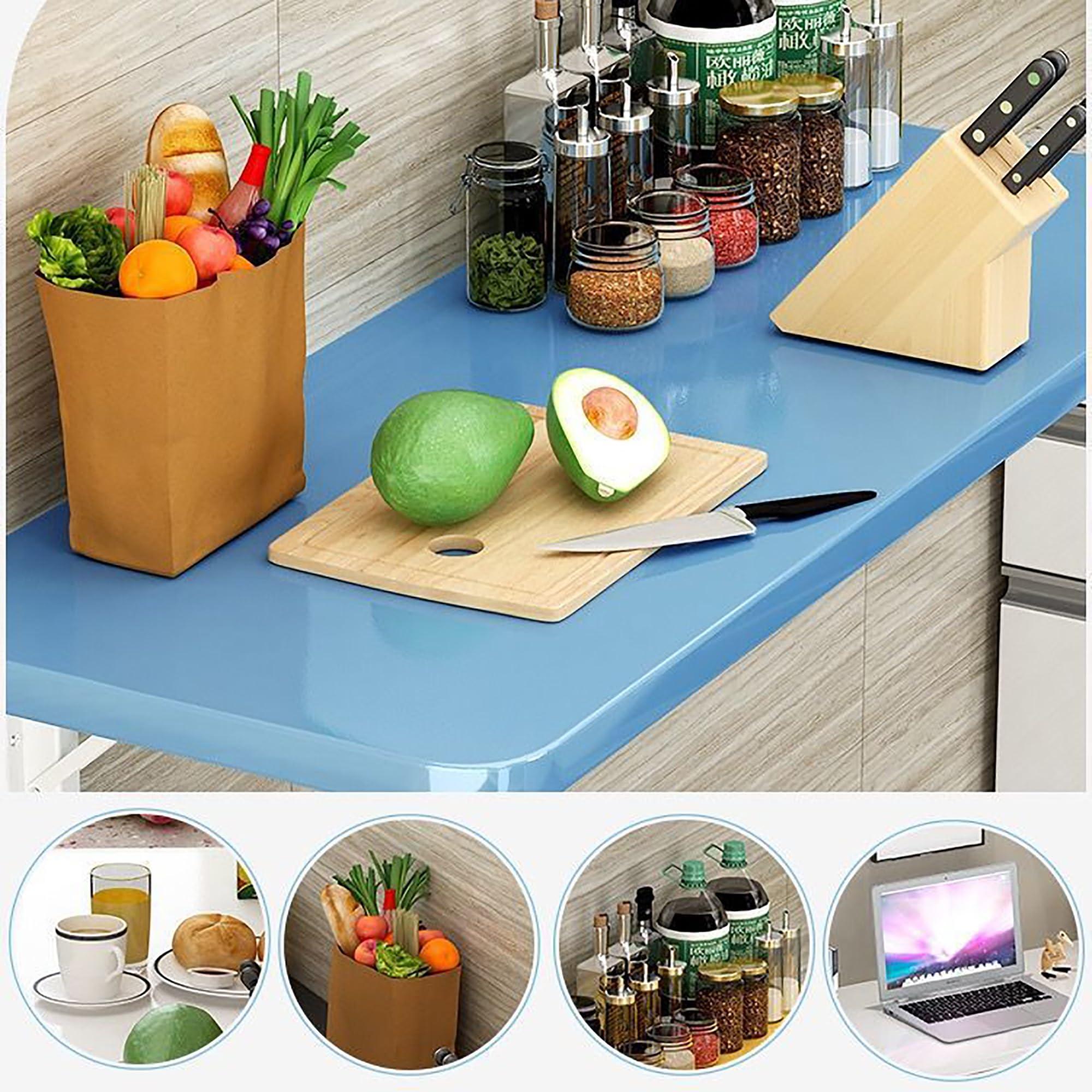 OVOGGPAN Laundry Folding Table, fold down table, Wall Mounted Folding Table, Folding Kitchen Table, laundry room folding station, Laundry Table Foldable With Bracket , Wall Shelf Computer Desks Workstations (