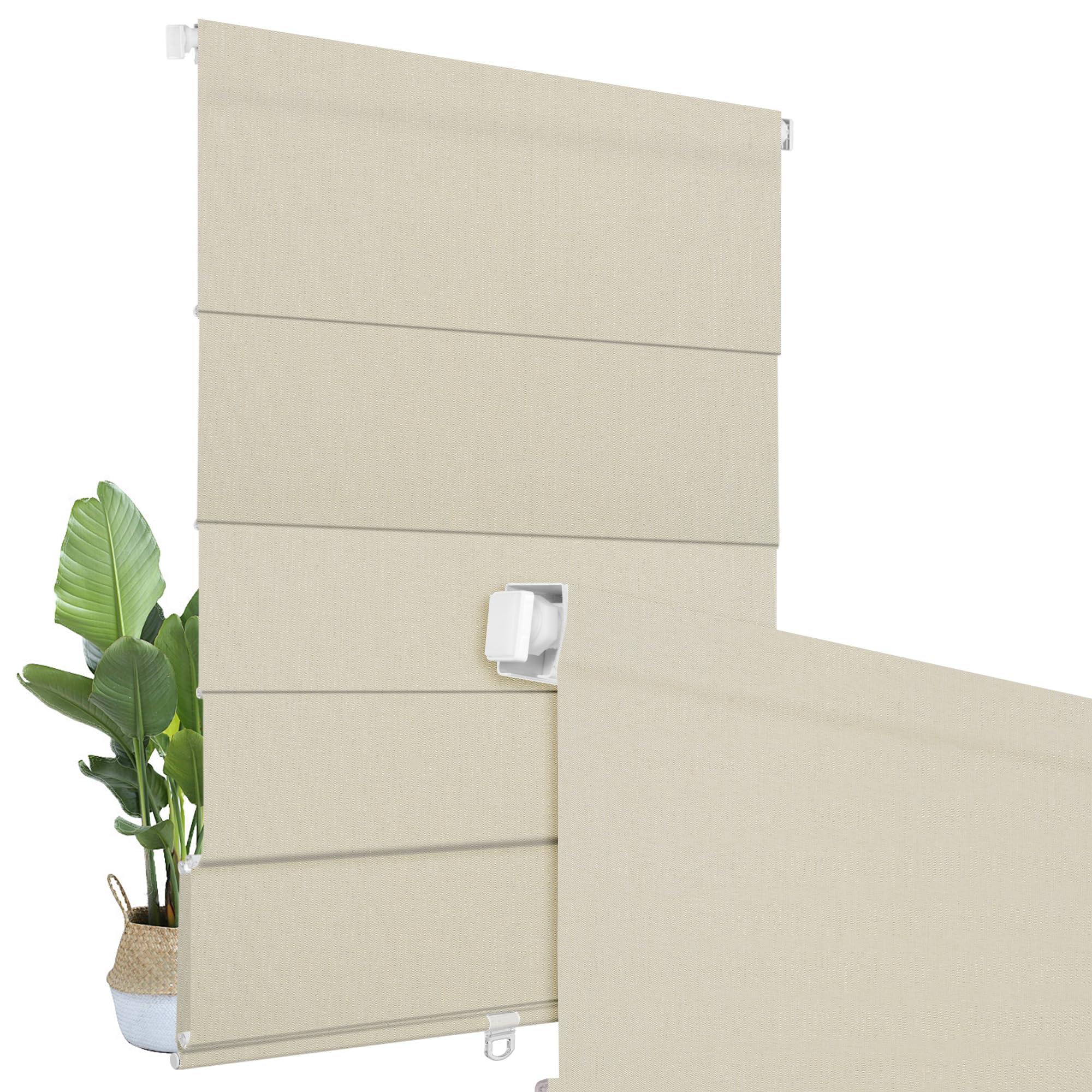 BERISSA BERISSA No Drill Cordless Roman Shades for Window, Blackout Roman Blinds Room Darkening Roll up Blinds Easy Install Linen Roman Window Shades for Inside Mount,34" W x 90" H,Linen Beige