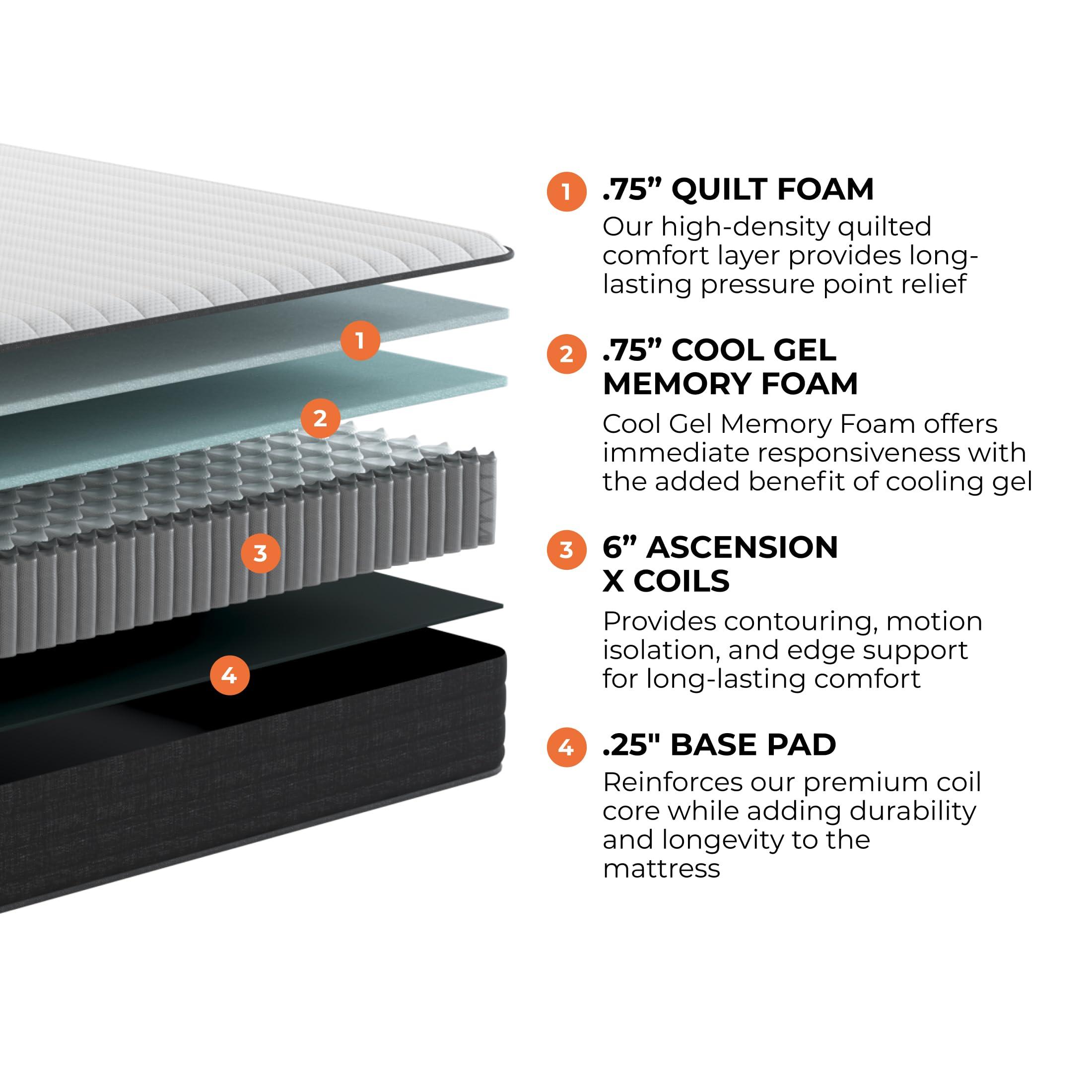 Brooklyn Bedding Brooklyn Bedding Select 8" Gel Memory Foam Hybrid Mattress, King