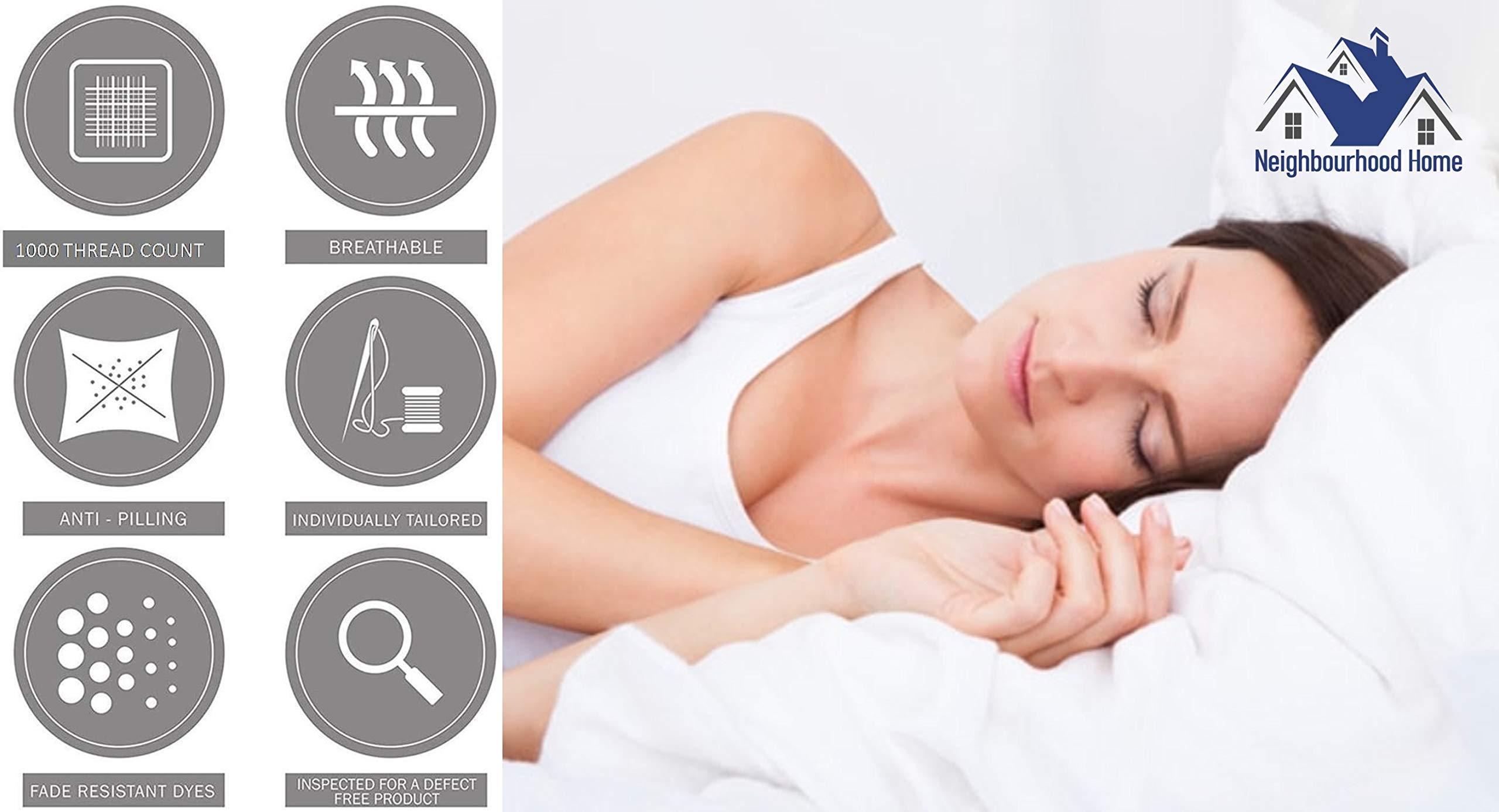 Neighbourhood Home Split California King Egyptian Cotton Sheets Sets for Adjustable Bed 18-Inches Extra Deep Pocket- 1000-Thread-Count, 100% Egyptian Cotton 5-PC Sheet Set Soft Breathable Sateen Weave - Light Grey