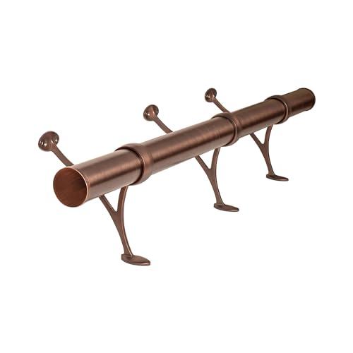 OUTWATER OUTWATER 12\' Bar Foot Rail Kit - Complete Undercounter Mount Hardware and Tubing, Antique Bronze Finish