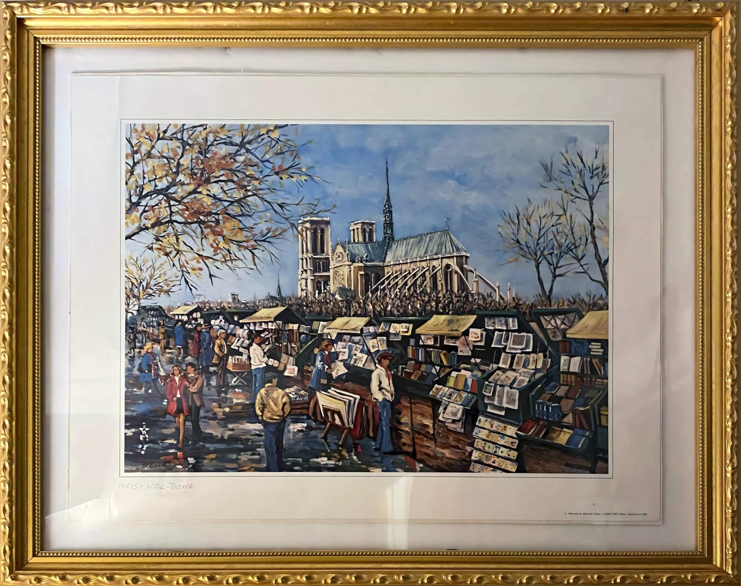 CustomPictureFrames.com 33x23 Frame Gold Ornate Solid Wood Picture Frame | 1.125 Inch Moulding Width | Chadwick Traditional Frame Complete with UV Acrylic Plexiglass, Foam Board Backing & Hanging Hardware