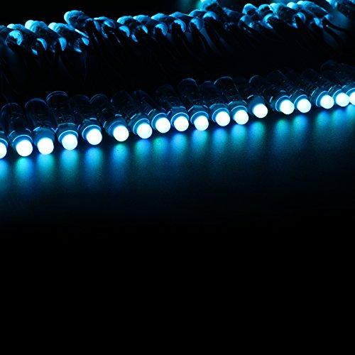 WESIRI WESIRI WS2811 Diffused Digital RGB LED Pixel Lights Black Wire Individually Addressable Round DIY LED Pixels Module IP68 Waterproof DC5V 50pcs/Set