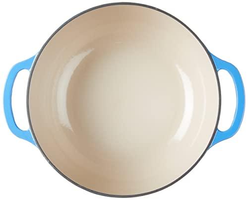 Lodge Lodge 7.5 Quart Enameled Cast Iron Dutch Oven with Lid Dual Handles Oven Safe up to 500 F or on Stovetop - Use to Marinate, Cook, Bake, Refrigerate and Serve Caribbean Blue