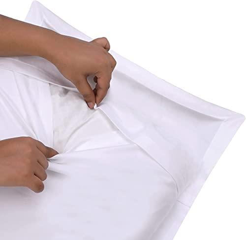 Crown Collection European Square Pillow Shams Set of 2 White 600 Thread Count 100% Natural Cotton pack of Two Euro 26 x 26 Pillow shams Cushion Cover, Cases Super Soft Decorative White, European 26''x26''