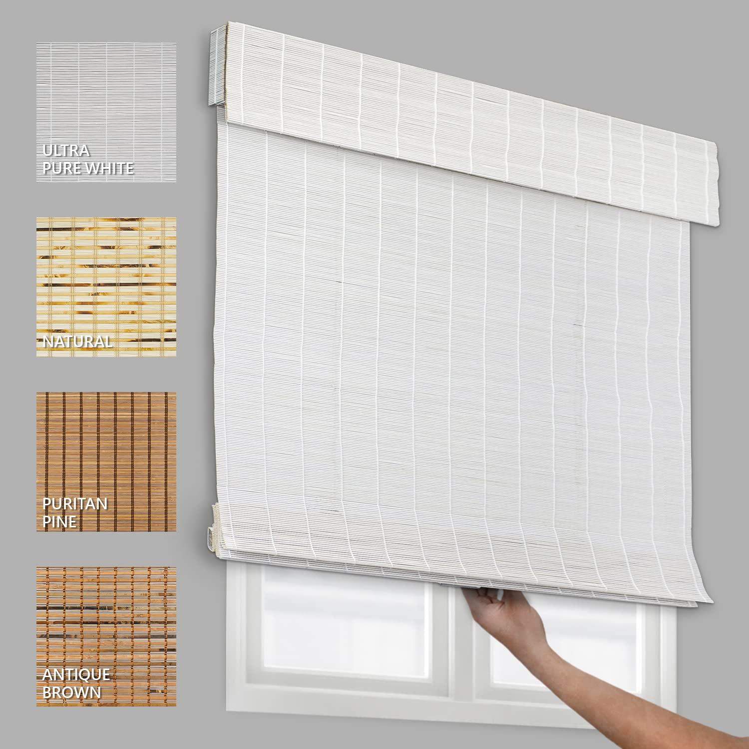 CHICOLOGY CHICOLOGY Handcrafted Custom Bamboo Blinds, Bamboo Shades, Roman Shades for Windows, Roman Window Shades for Home, Bamboo Shades for Patio, Custom Blinds & Shades, Koala (Bamboo), 22" W X 64" H