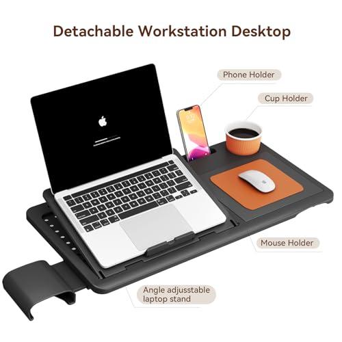 Newtral Newtral Ergonomic Office Chair with Adaptive Lumbar Support- High Back Desk Chair with Adjustable Headrest, 3D Armrest, Adjustable Seat Depth & Height, Home Office (with Laptop Table Tray, Black)