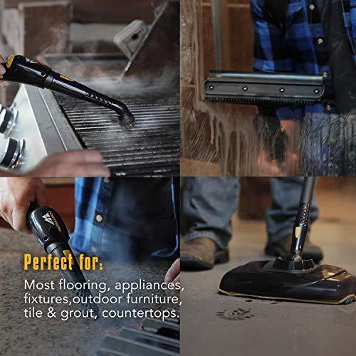 McCULLOCH McCulloch MC1385 Deluxe Canister Steam Cleaner with 23 Accessories, Chemical-Free Pressurized Cleaning for Most Floors, Counters, Appliances, Windows, Autos, and More, 1-(Pack), Black