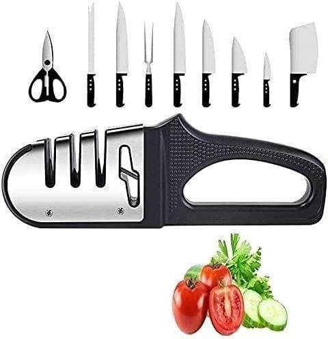 HomeLoft Basics Blade Sharpener, Manual Knife Sharpeners, Multifunctional Sharpener Household Cooking Stick Chopper Knife Sharpening Fast Manual Diamond Sharpening Stone Kitchen Gadget Gifts
