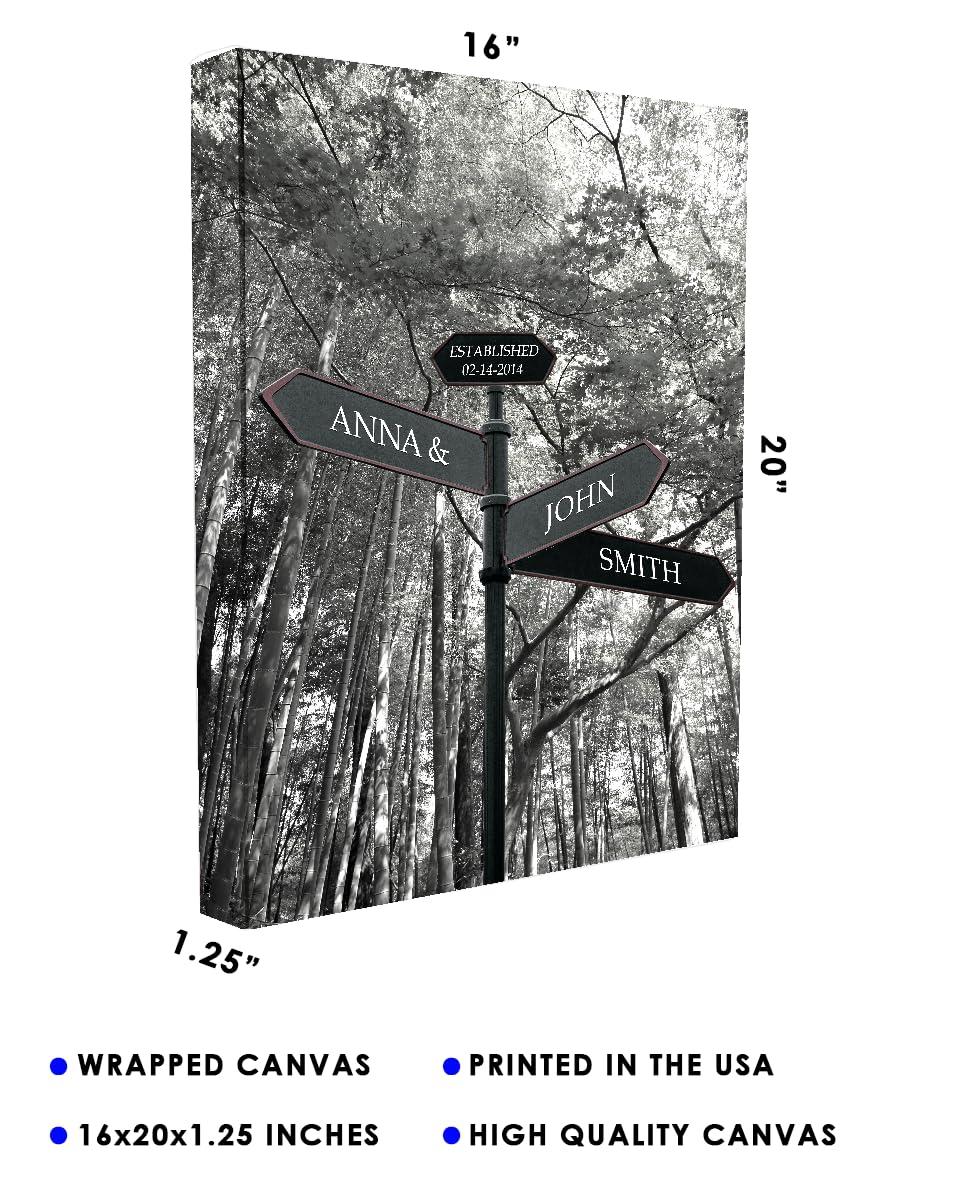 Buzz Unplugged Unique Personalized Street Signs with Names & Special Date On Print or Canvas Wall Art: Personalized Gifts for Couples Create Unforgettable Moments - Makes a Perfect Anniversary Gifts For A Couple