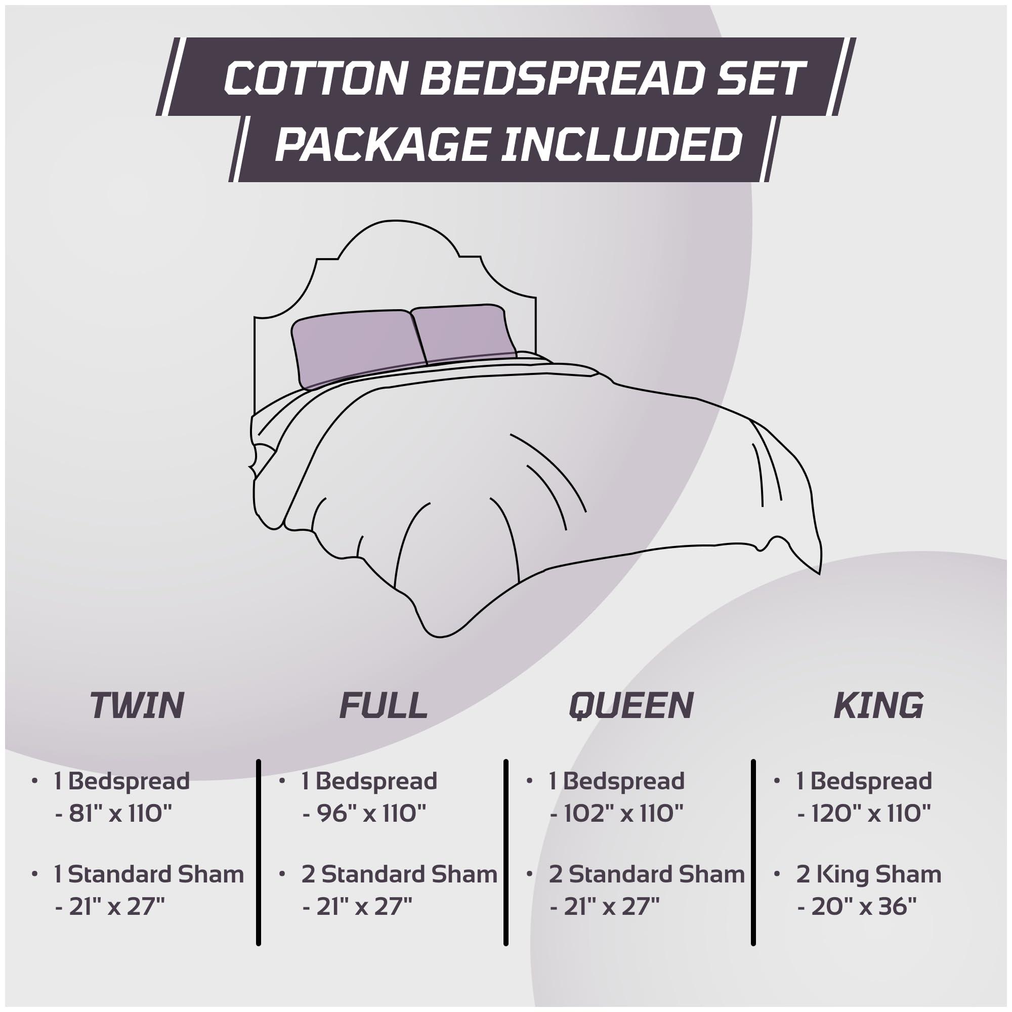 Better Trends Better Trends 100% Cotton Chenille Bedspread Set 3 Pieces Queen Size Bedspreads Navy Soft Bedspread Coverlet All Season 102\"x110\" with 2 Standard Sham Medallion Design Ashton Collection