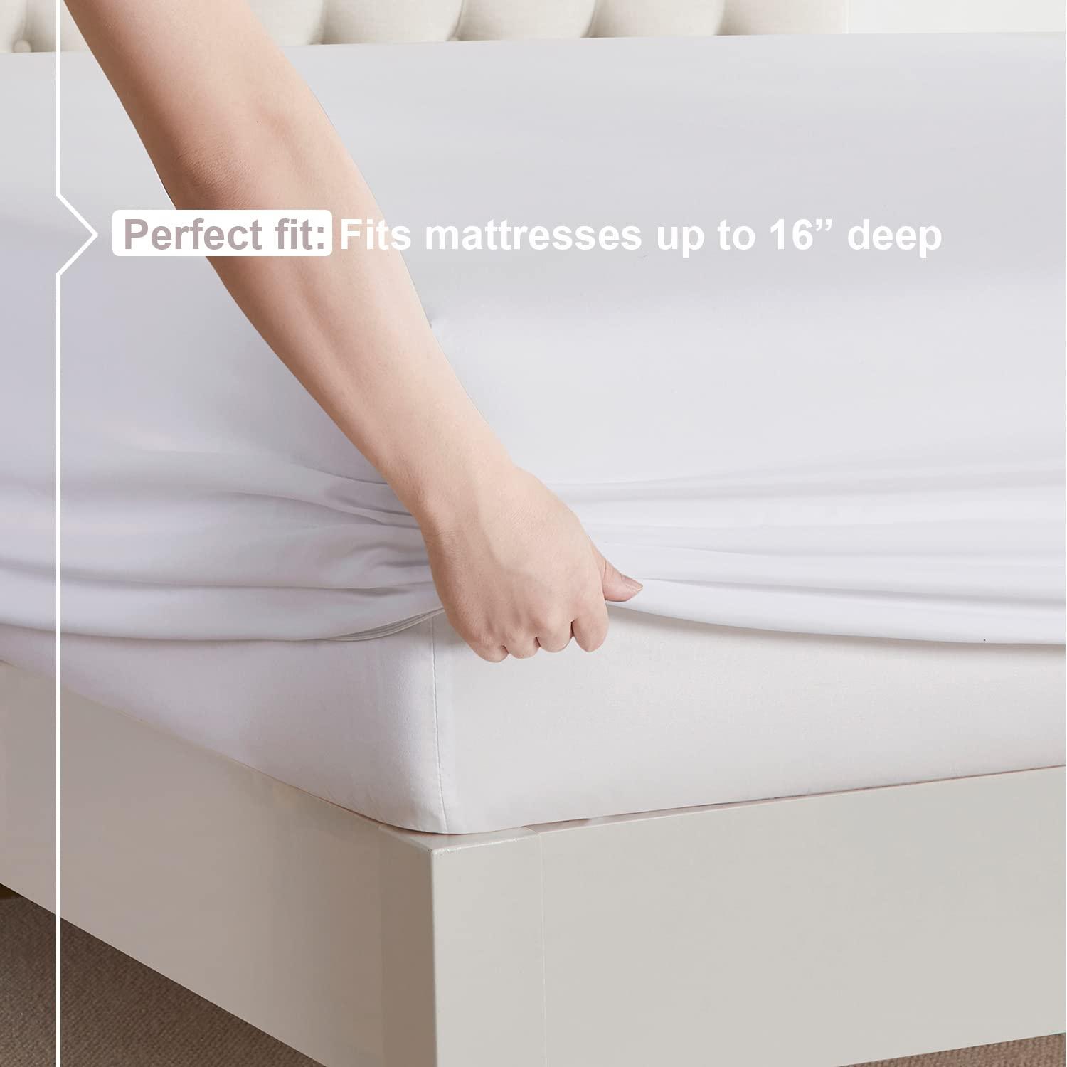 Nestl Nestl Split King Sheets for Adjustable Beds - 5 Piece Split King Sheets Set, Deep Pocket, Hotel Luxury, Extra Soft, Breathable and Cooling, White Split King Bed Sheets