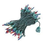 Novelty Lights Novelty Lights 100 Light Red/White/Blue Christmas Mini String Light Set, Green Wire, Indoor/Outdoor UL Listed, 50' Long