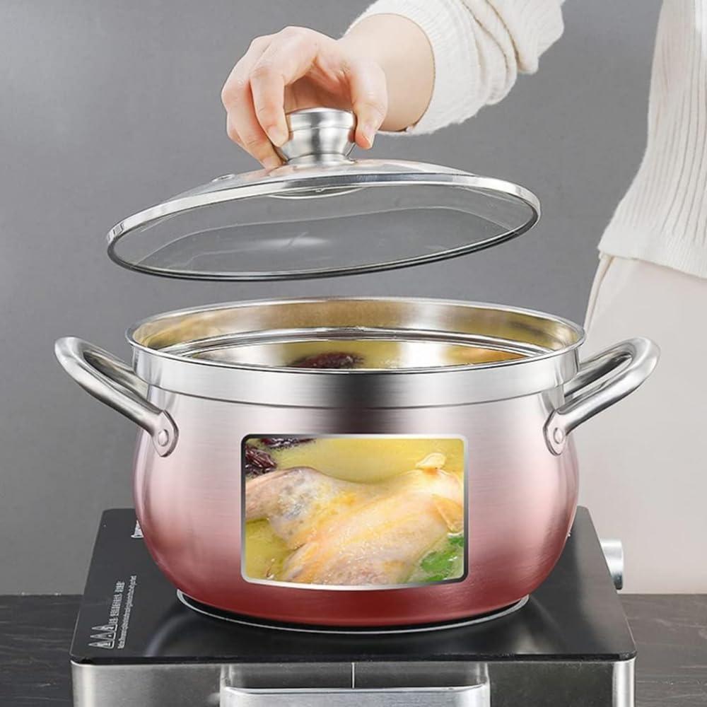 LRTYZBD LRTYZBD Stainless Steel Saucepan Stainless Steel Saucepan Stainless Steel Cookware Stockpot Induction Pot with Lid Kitchen Soup Pot Nonstick Stockpot 5L for Home Cooker Oven Pans Oven Pans