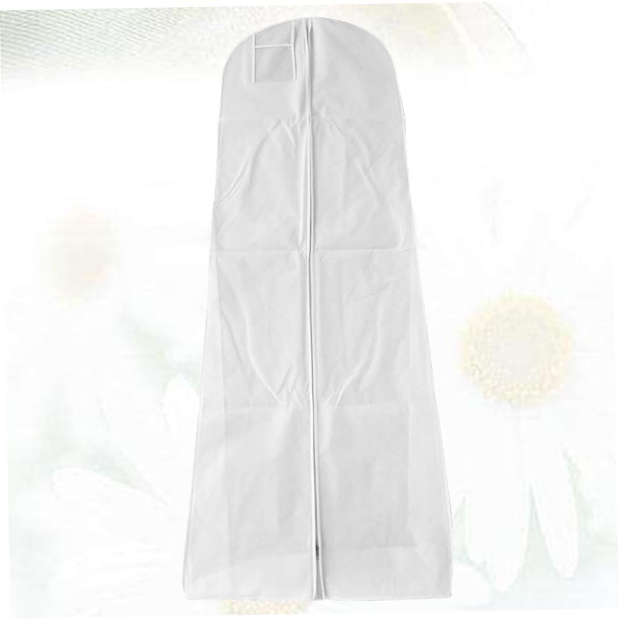 HOOTNEE HOOTNEE Nonwoven Bridal Gown Cover Wedding Dress Garment Bag Full Length Dress Cover Bag Zipper 170x50x40cm White