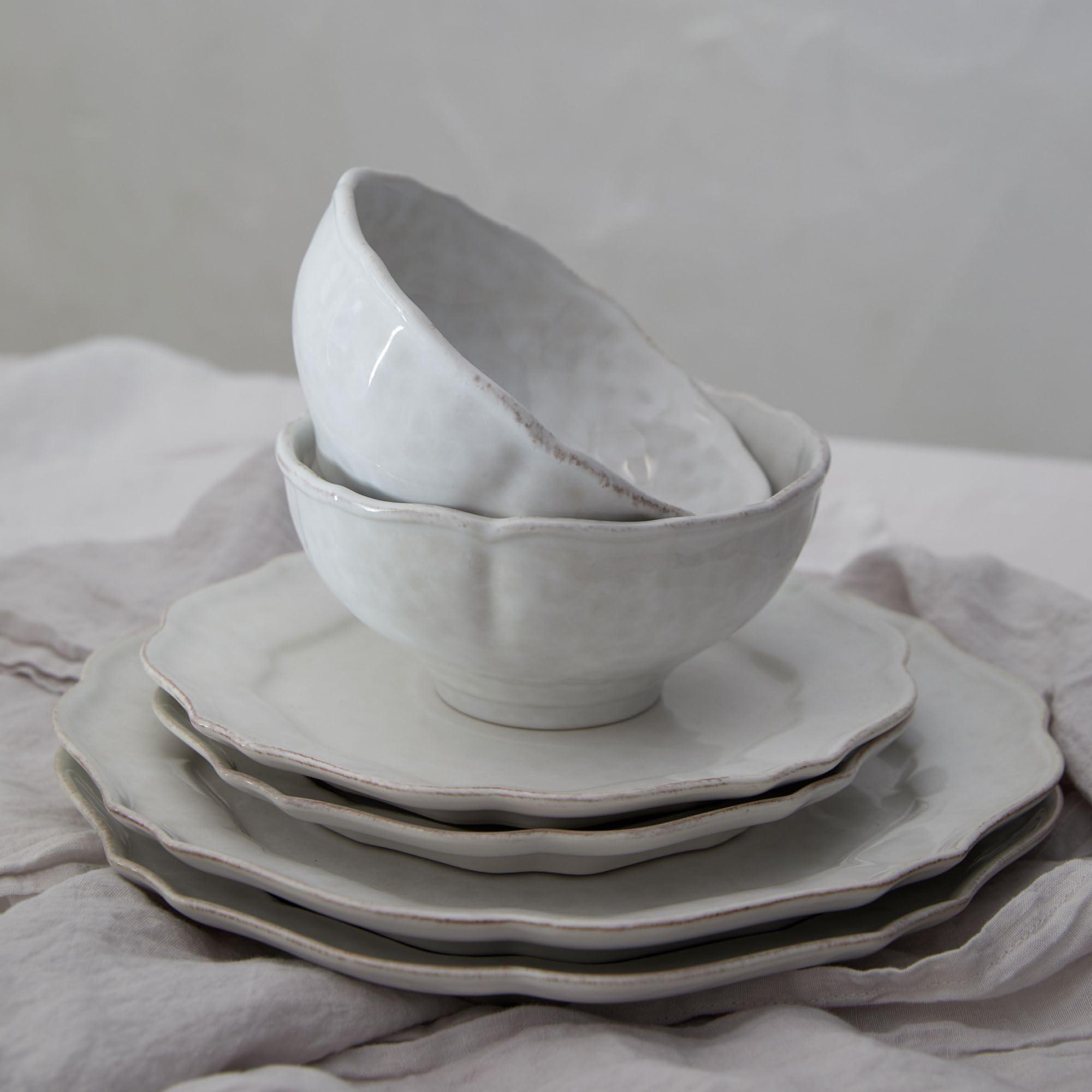 Casafina Casafina Ceramic Stoneware 11\'\' Dinner Plate - Impressions Collection, White | Microwave & Dishwasher Safe Dinnerware | Food Safe Glazing | Restaurant Quality Tableware