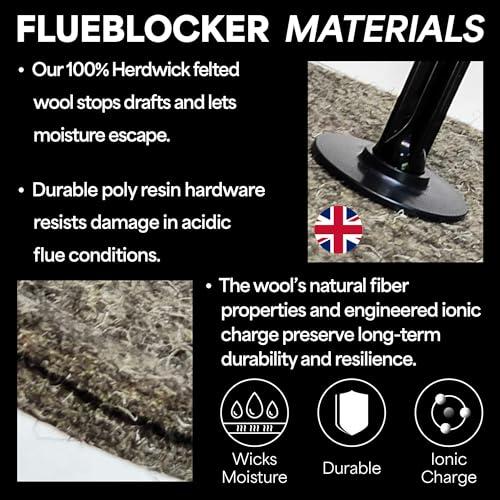 Flueblocker Flueblocker for 9"X45" Chimney Flue Chimney Sheep Fireplace Draft Stopper Plug Replacement Damper Fireplace Tool Better Than Inflatable Pillow or BalloonSave Energy Block Odor & Debris